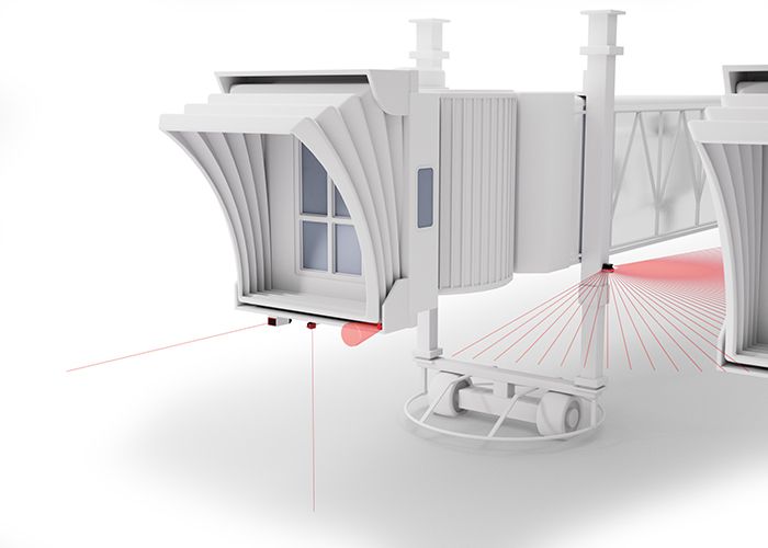Điều khiển cầu dẫn hành khách lên máy bay với cảm biến khoảng cách