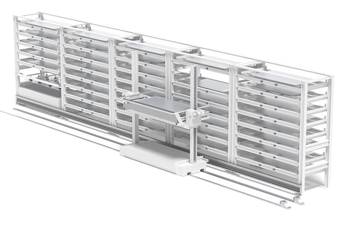 Storage system with stacker crane