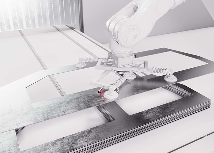 Cảm biến khoảng cách ODT 3C kiểm tra sự hiện diện vật liệu trên gripper của robot công nghiệp
