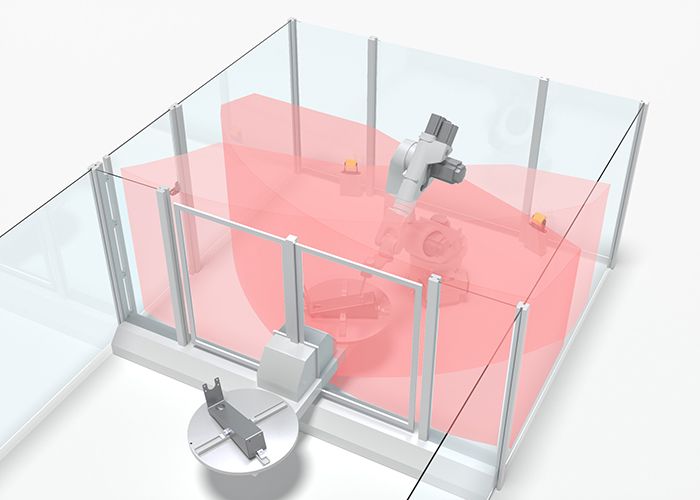 Radar an toàn LBK 3D giám sát vùng khuất và bảo vệ khởi động lại trong tế bào robot công nghiệp