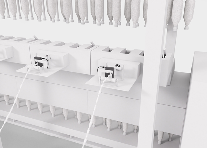 Cảm biến nhánh đo GS 754 giám sát độ dày và liên tục cúi sợi thô tại điểm nạp liệu máy simplex