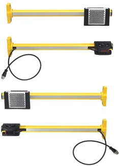 Cảm biến muting Leuze — phát hiện pallet và vật liệu đi qua safety light curtain để kích hoạt muting an toàn